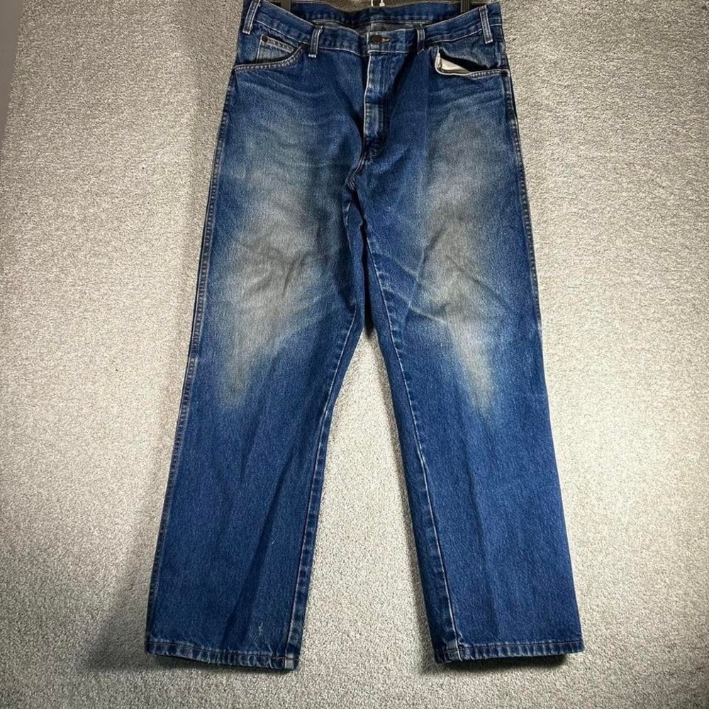 Vintage Dickies blue faded baggy denim jeans pants Great fade Size 38x30